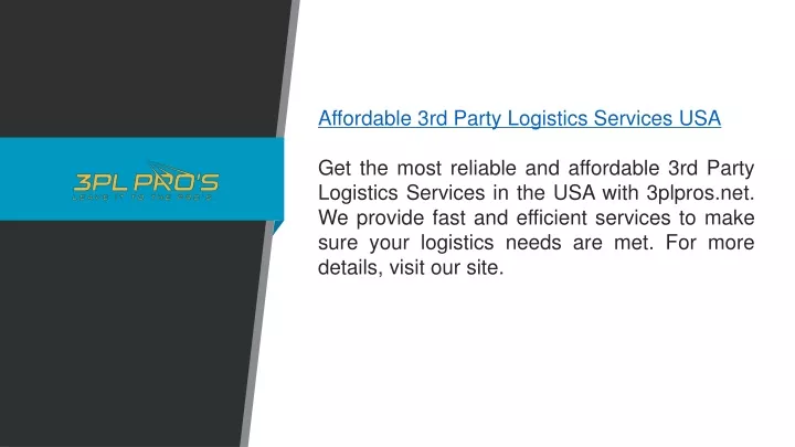 affordable 3rd party logistics services