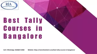 Best Tally Courses in Bangalore