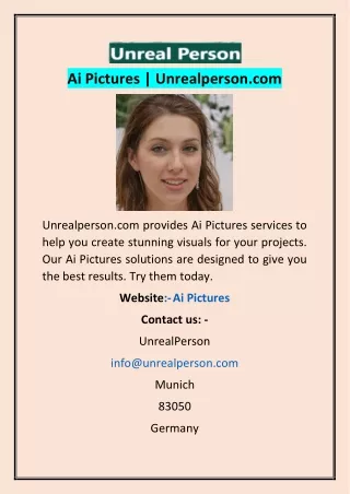 Ai Pictures | Unrealperson.com