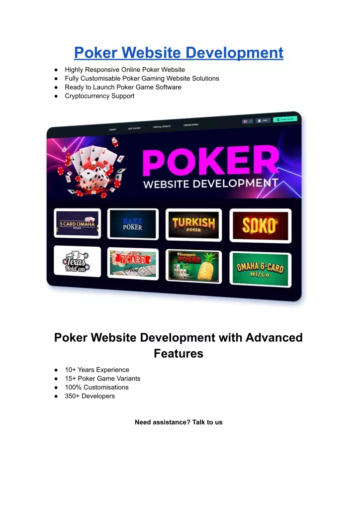 poker website development