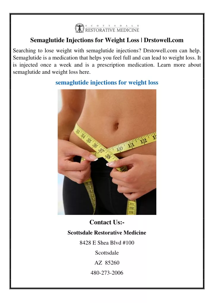 semaglutide injections for weight loss drstowell