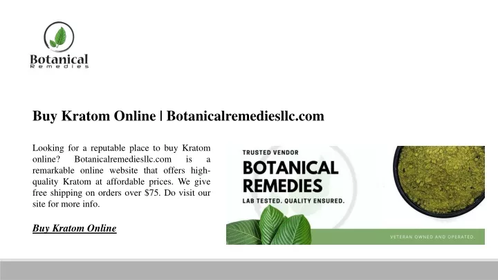 buy kratom online botanicalremediesllc com