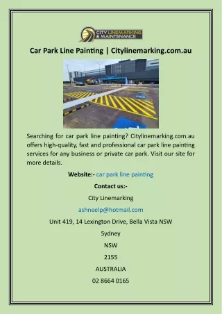 Car Park Line Painting  Citylinemarking.com
