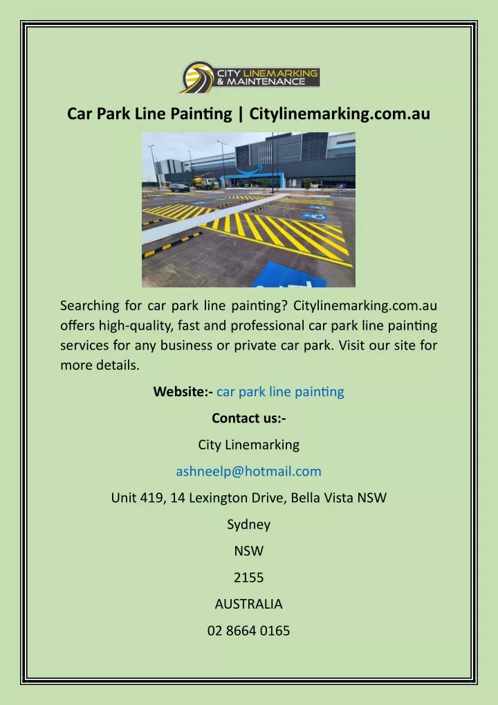 car park line painting citylinemarking com au
