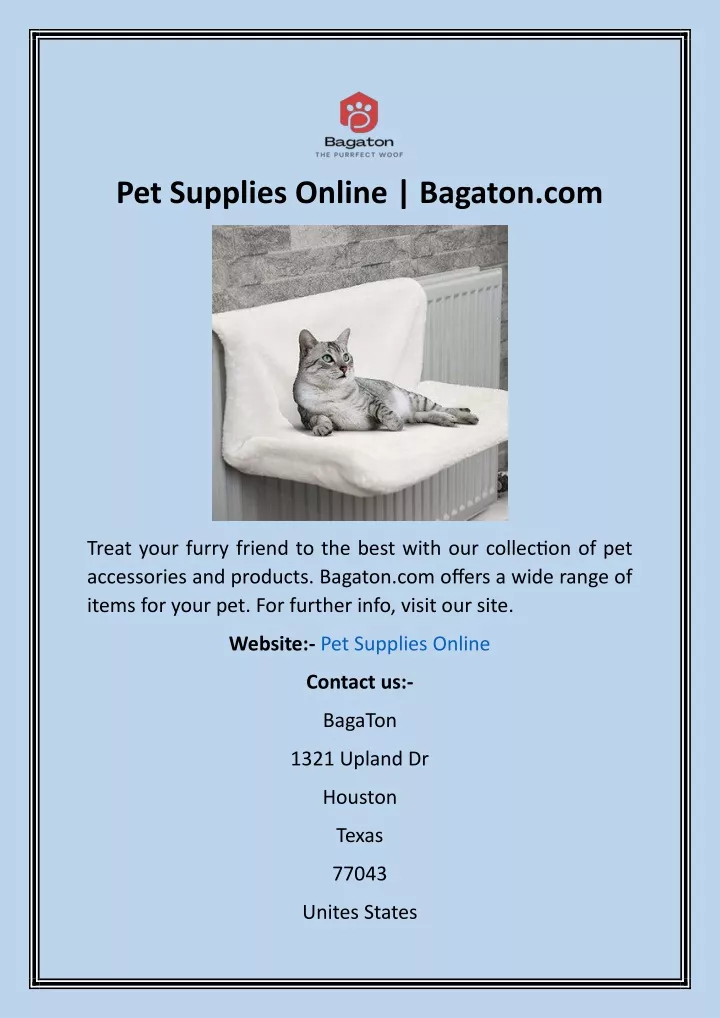 pet supplies online bagaton com