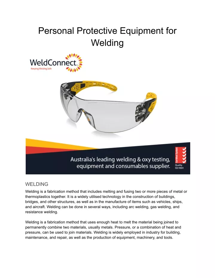 personal protective equipment for welding