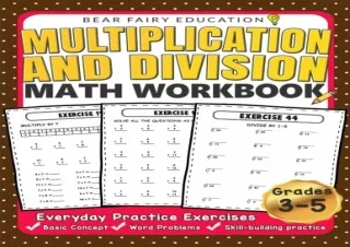 (PDF BOOK) Multiplication and Division Math Workbook for 3rd 4th 5th Grades: Eve