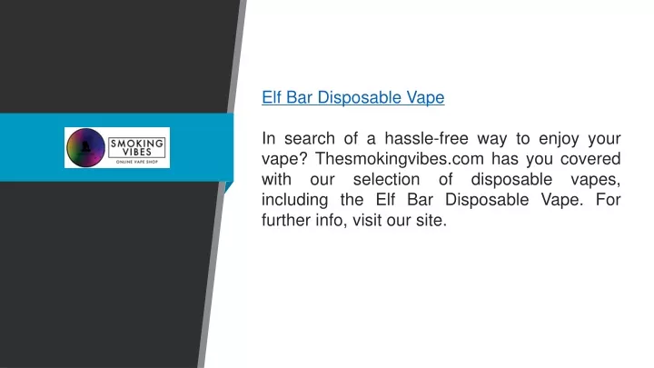 elf bar disposable vape in search of a hassle