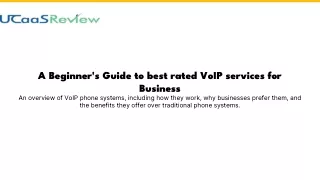 A Beginner's Guide to best-rated VoIP services for Business