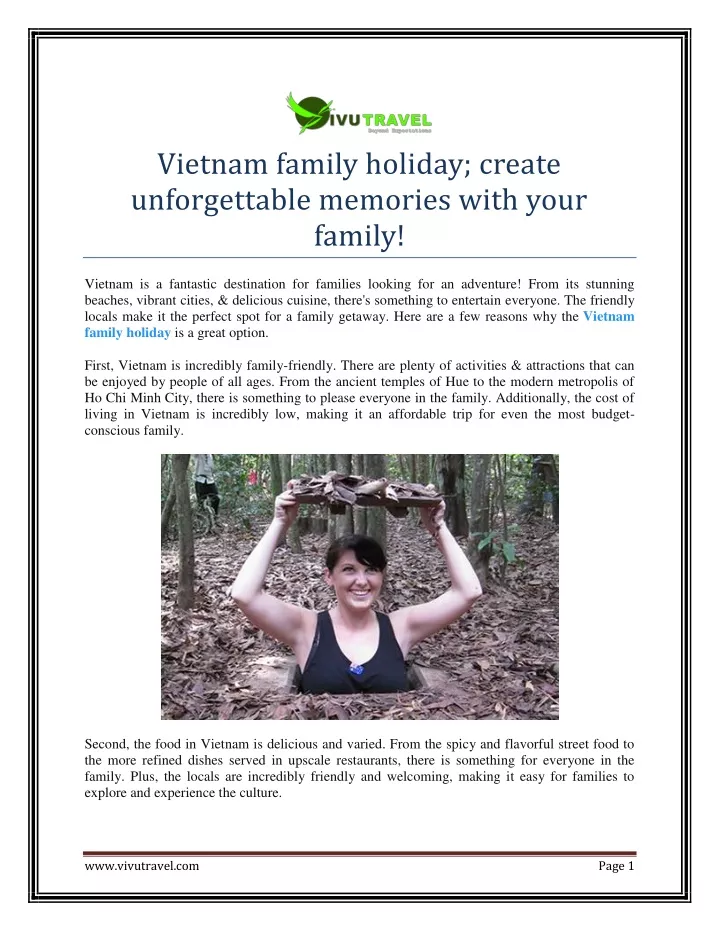 vietnam family holiday create unforgettable