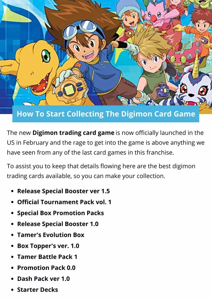 how to start collecting the digimon card game