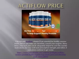 calcium and actiflow vitamin d are essential