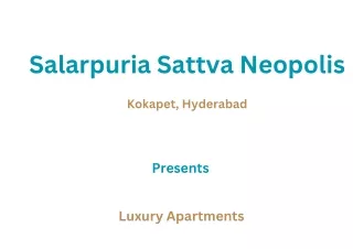 Salarpuria Sattva Neopolis Hyderabad -E-Brochure