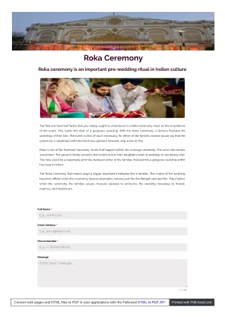 The Roka ceremony is a traditional pre-wedding ritual in India, and is typically held to announce the engagement of the