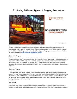 exploring different types of forging processes
