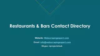 restaurants bars contact directory