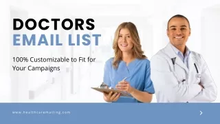 Doctors Email List | Over 1M  Validated Doctor Emails in the Database
