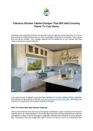 Fabulous Kitchen Cabinet Designs That Will Add Crooning Charm To Your Home