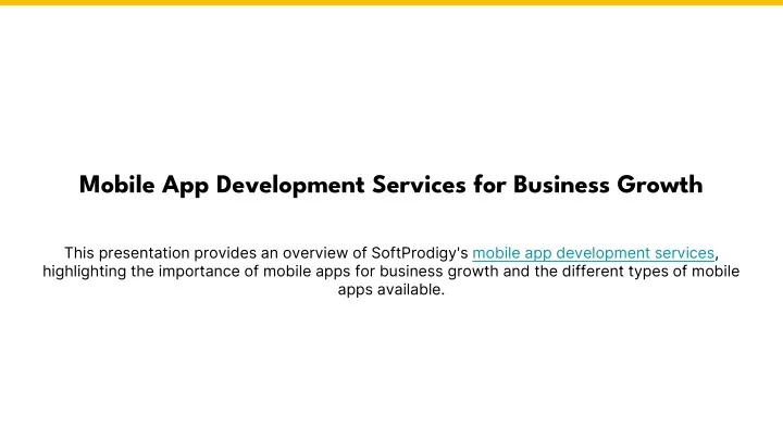 mobile app development services for business