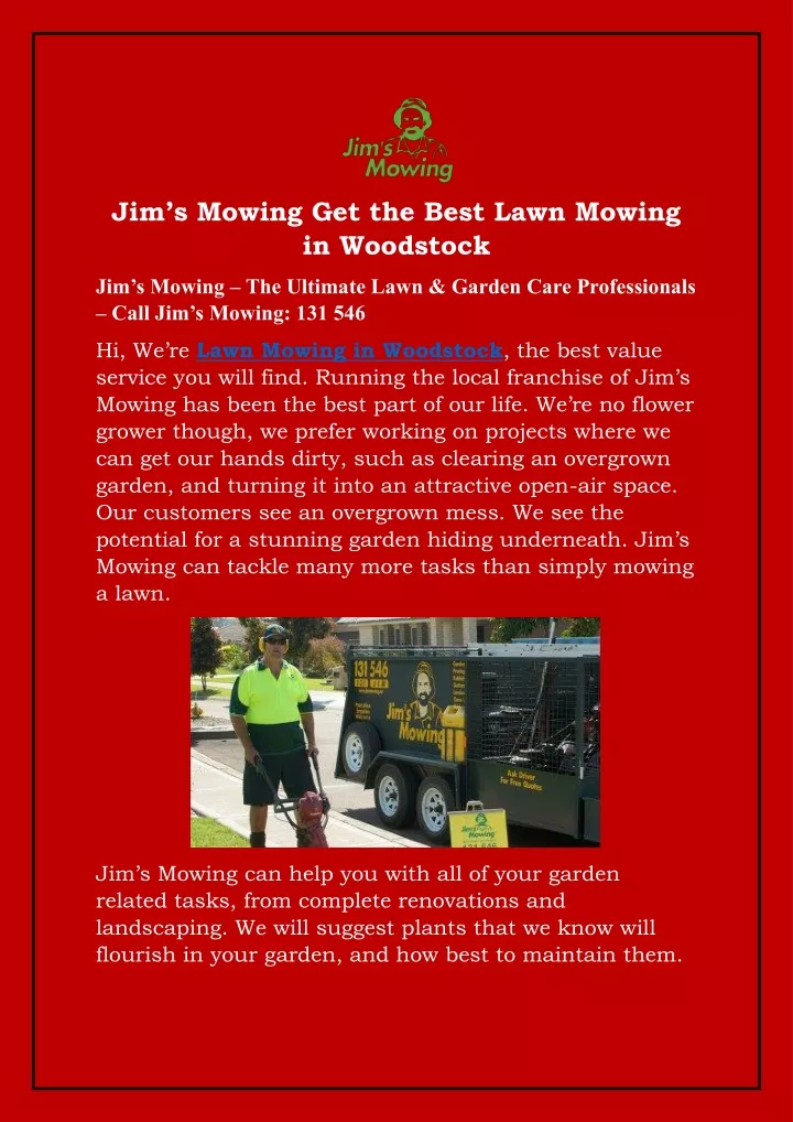 jim s mowing get the best lawn mowing in woodstock