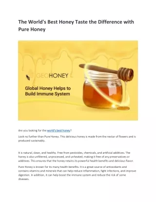 the world s best honey taste the difference with