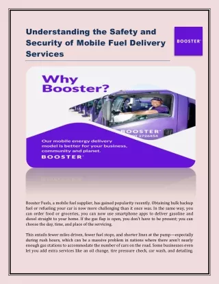 Understanding the Safety and Security of Mobile Fuel Delivery Services