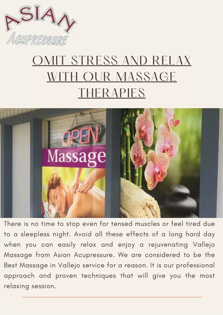 omit stress and relax with our massage therapies
