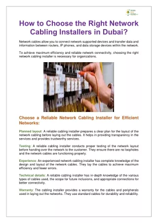 how to choose the right network cabling