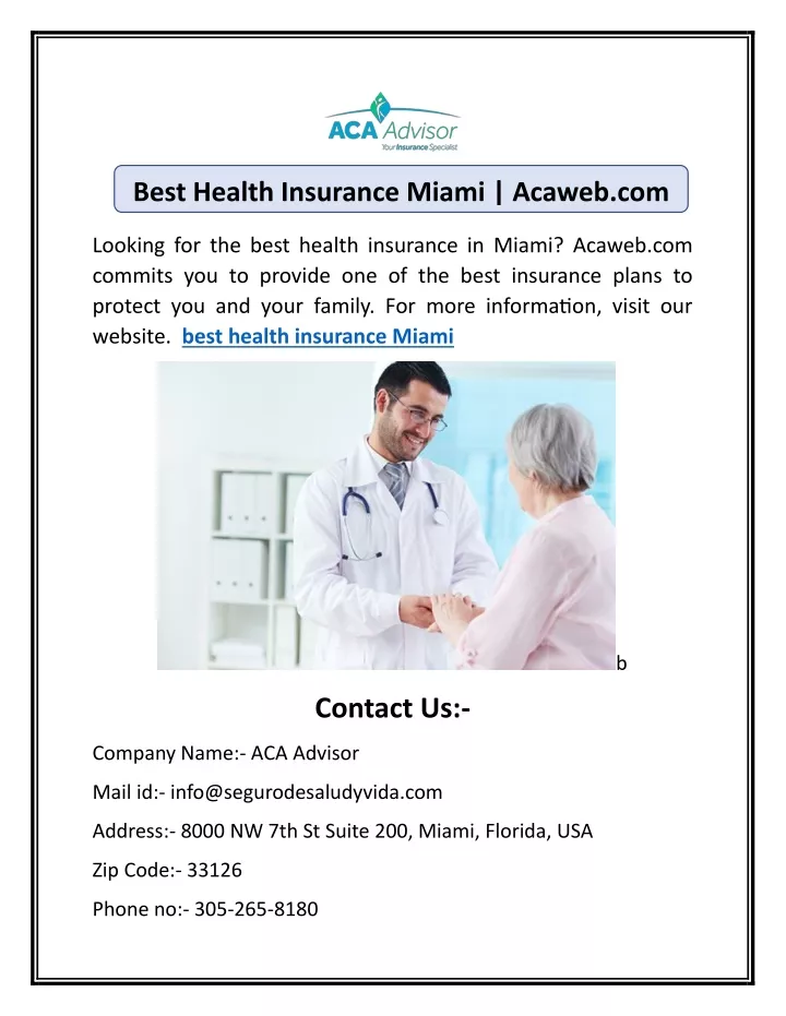 best health insurance miami acaweb com