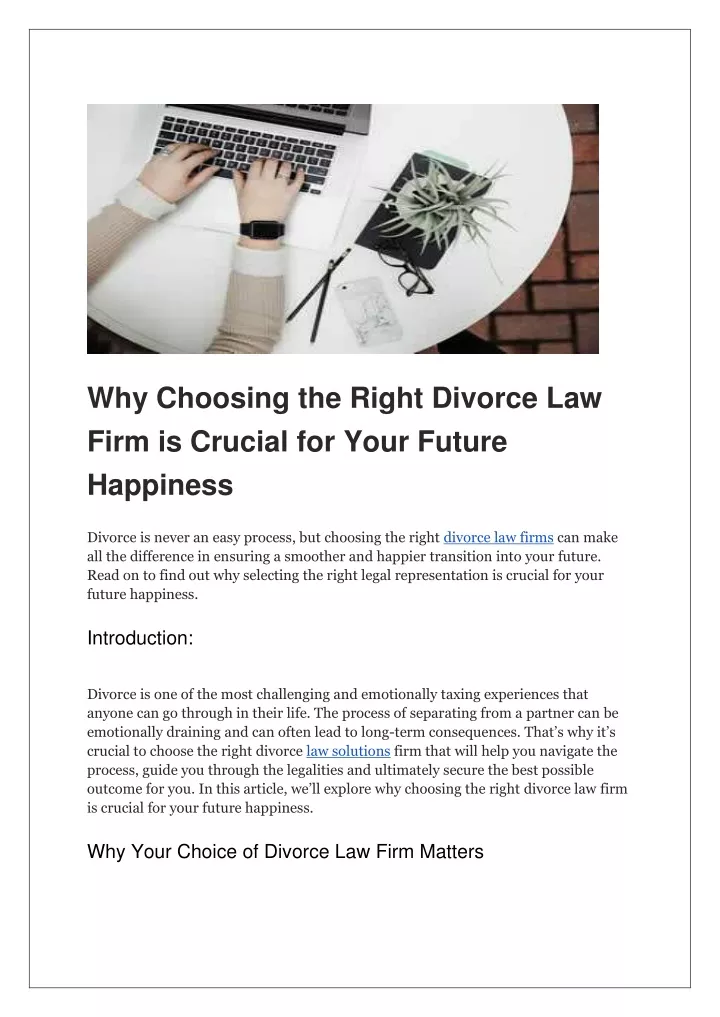 why choosing the right divorce law firm