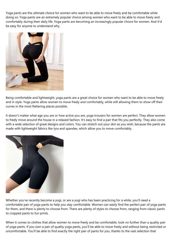 yoga pants are the ultimate choice for women