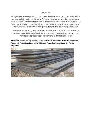 Nicrodor Steel Plates Exporters