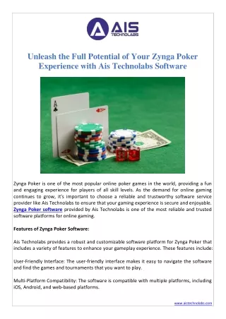 unleash the full potential of your zynga poker