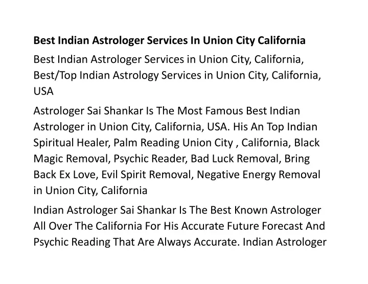 best indian astrologer services in union city