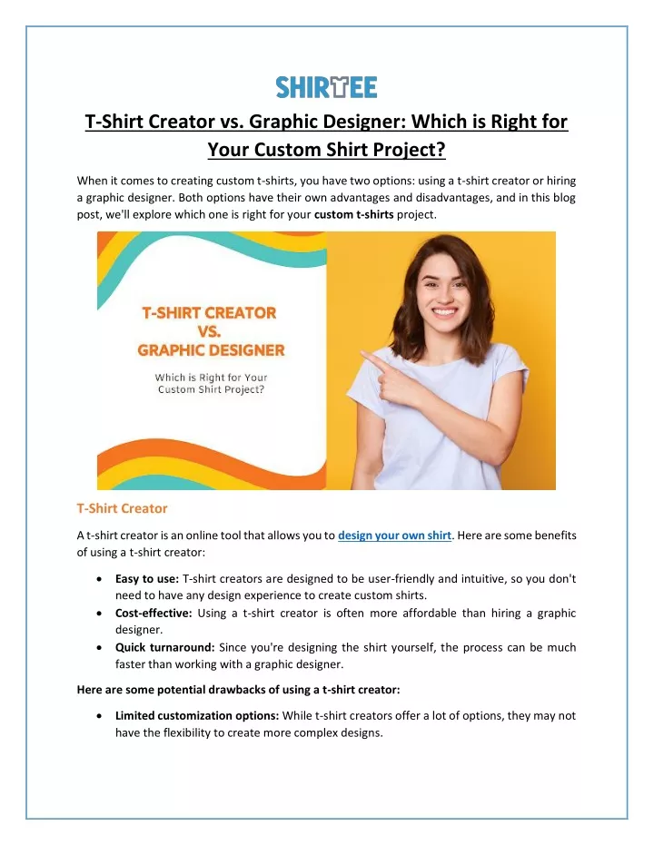 t shirt creator vs graphic designer which