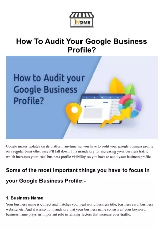 How To Audit Your Google Business Profile?
