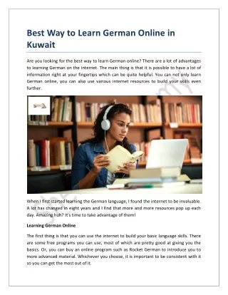 Best Way to Learn German Online in Kuwait