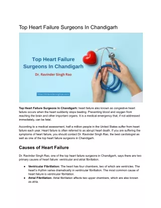 top heart failure surgeons in chandigarh
