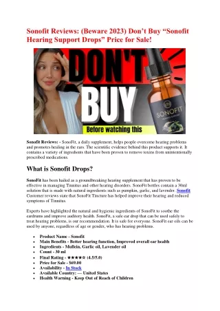 sonofit reviews beware 2023 don t buy sonofit