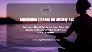 Meditation Classes for Anxiety NYC