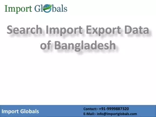 Search Import Export Data of Bangladesh