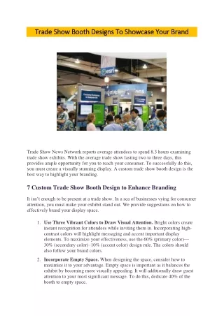 Trade Show Booth Designs To Showcase Your Brand