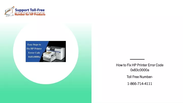 how to fix hp printer error code 0x83c0000a toll free number 1 866 714 4111