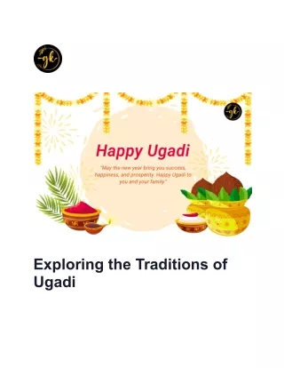 Exploring the Traditions of Ugadi