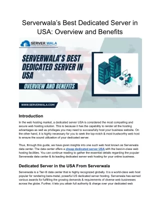 serverwala s best dedicated server