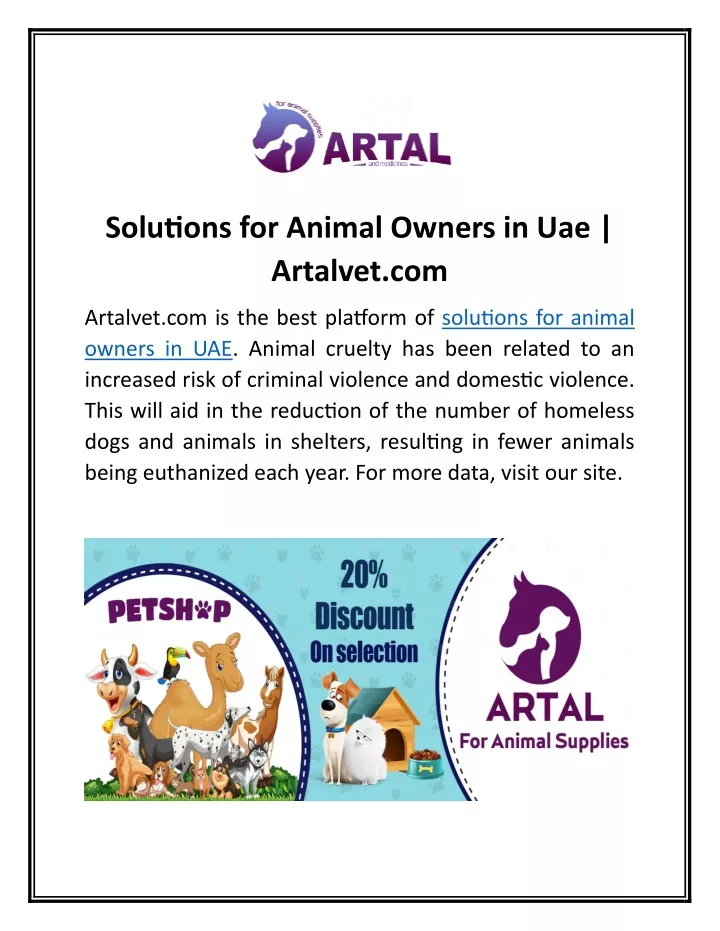 solutions for animal owners in uae artalvet com