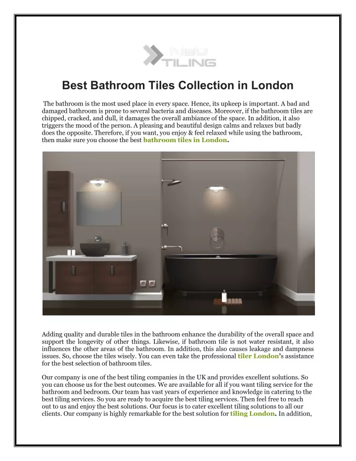 best bathroom tiles collection in london