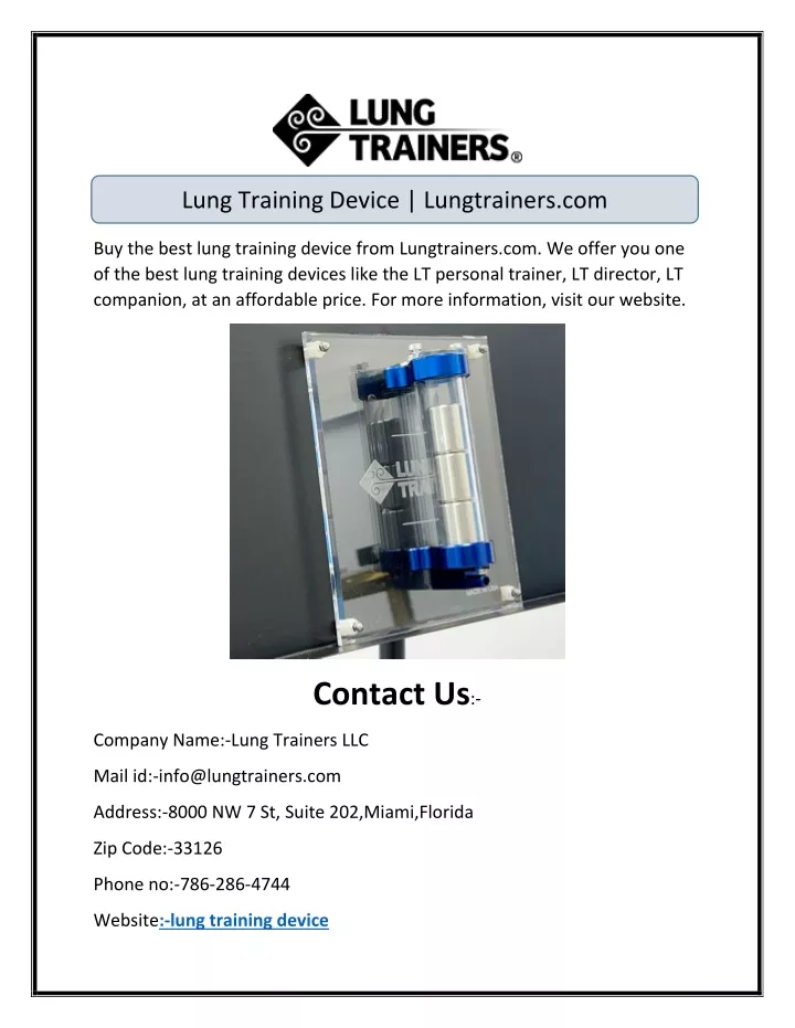 lung training device lungtrainers com