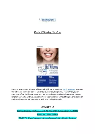 Professional Teeth Whitening Solutions for a Bright Smile