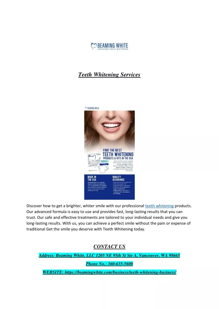 teeth whitening services